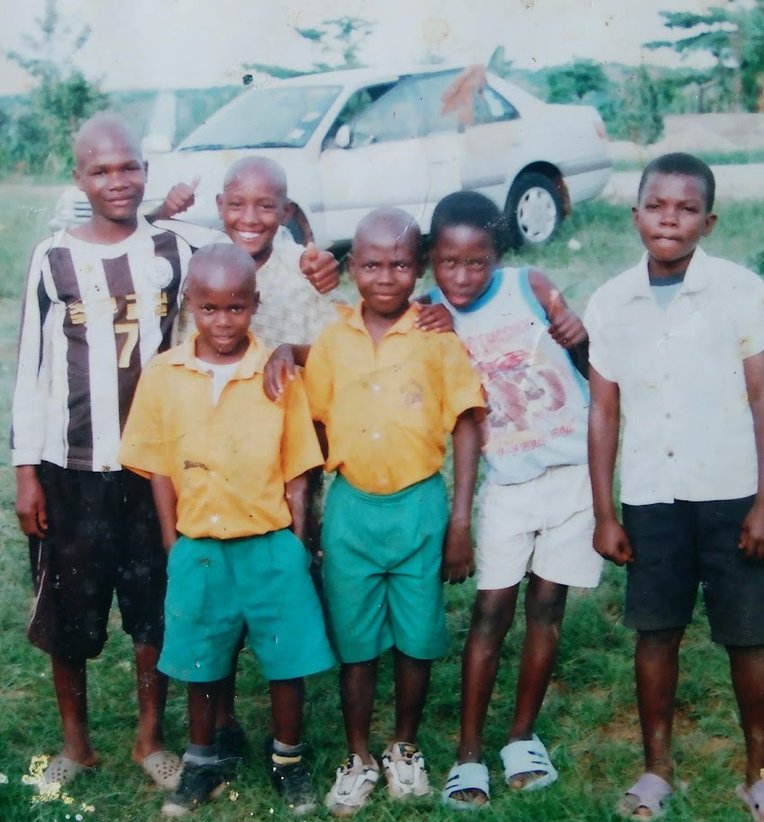 Danson during childhood in Uganda